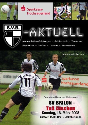 8. Ausgabe 2007/2008 von “SVB-aktuell” - SV 20 Brilon