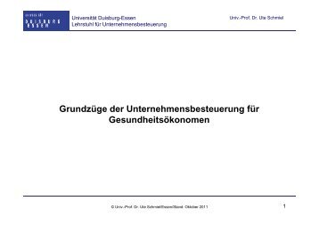 Lehrstuhl für Unternehmensbesteuerung - Universität Duisburg ...