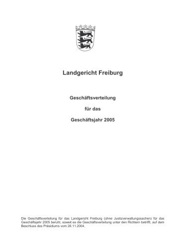 Landgericht Freiburg - Justizministerium Baden-Württemberg