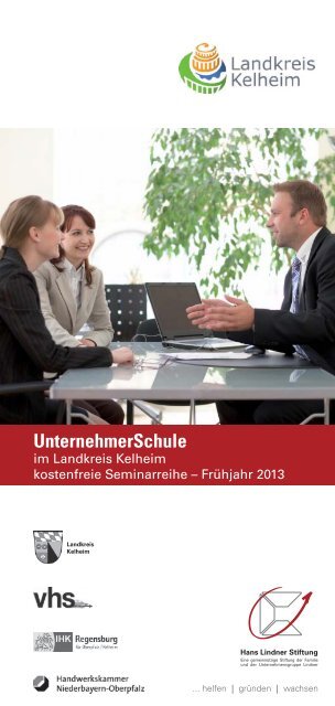 Flyer UnternehmerSchule Kehlheim - Hans Lindner Stiftung