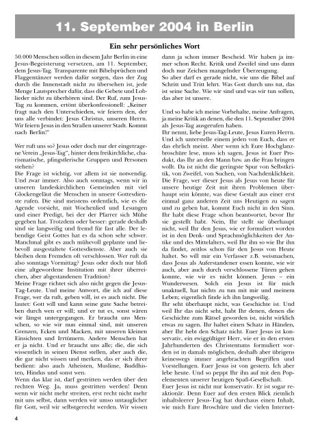 Gemeindereport September 2004 - Evangelische Kirchengemeinde ...