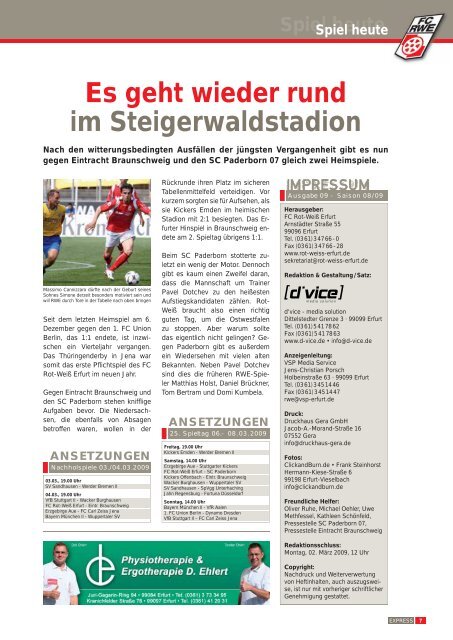 SC Paderborn 07 - FC Rot-Weiss Erfurt e.V.