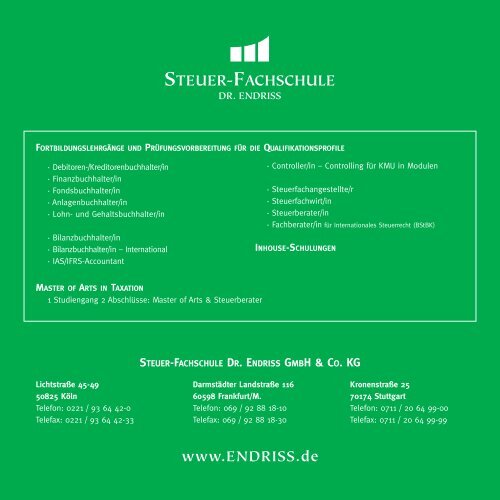 SEMINARPROGRAMM FRÜHJAHR/SOMMER 2011 - Steuer ...