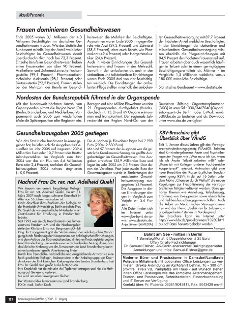 Brandenburgisches Ärzteblatt 06/2007 - qs- nrw