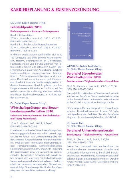 Betriebswirtschaft - Verlag Wissenschaft & Praxis