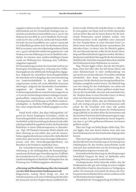 Gemeindeblatt Lech 12/2009 Nr. 118 - Gemeinde Lech - Lech am ...