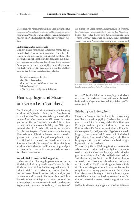 Gemeindeblatt Lech 12/2009 Nr. 118 - Gemeinde Lech - Lech am ...