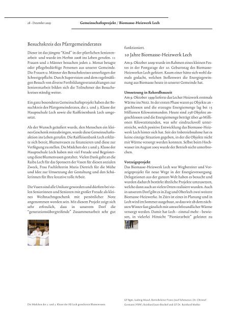 Gemeindeblatt Lech 12/2009 Nr. 118 - Gemeinde Lech - Lech am ...