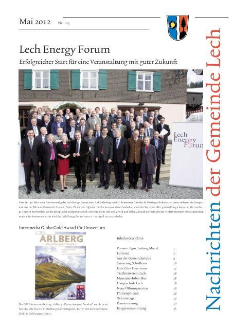 Gemeindeblatt Lech 11/2012 Nr. 123 - Gemeinde Lech - Lech am ...