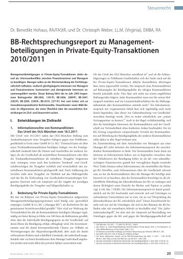BB-Rechtsprechungsreport - P+P Pöllath + Partners