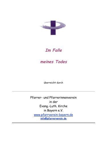 Im Falle meines Todes - Pfarrer- und Pfarrerinnenverein