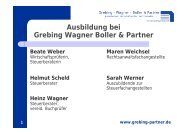 Ausbildung bei Grebing Wagner Boller & Partner