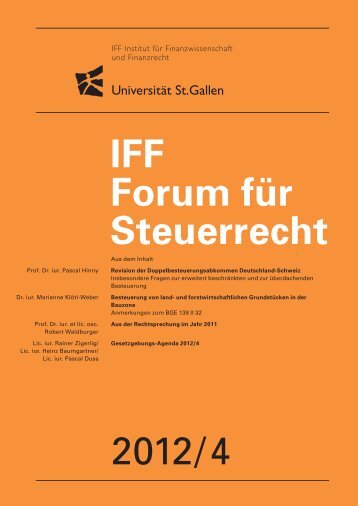 2012/ 4 IFF Forum für Steuerrecht - IFF - Universität St.Gallen