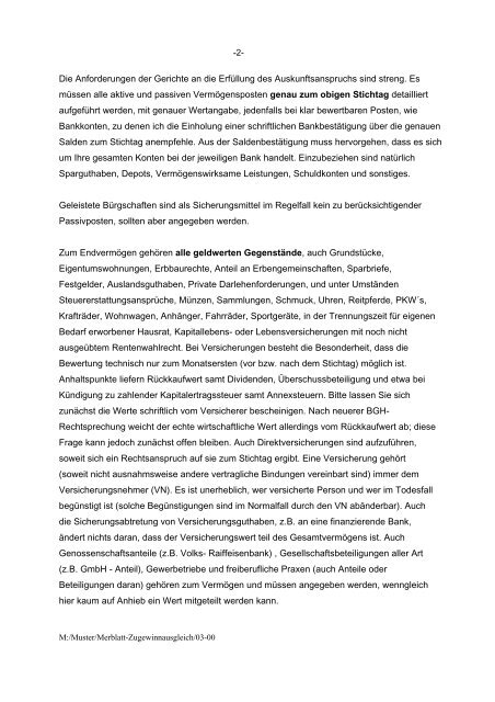 Merkblatt Zugewinnausgleich - Akman, Weber & Partner