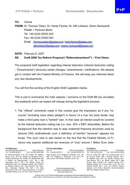 P P Pollath Partners Rechtsanwalte Steuerberater To Clients