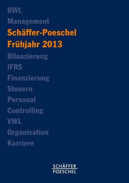 Schäffer-Poeschel Frühjahr 2013 - Fachbuch-Journal