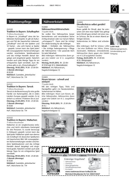 Gesamtkatalog - Volkshochschule Mühldorf a. Inn