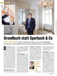 Grundbuch statt Sparbuch & Co - Private Banking