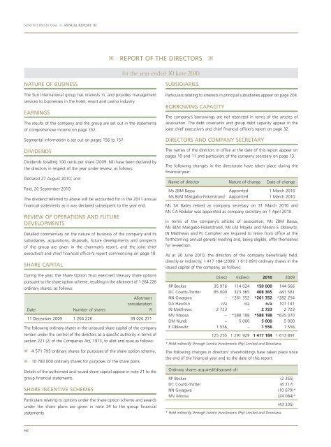 PDF 25 MB - Sun International | Investor Centre
