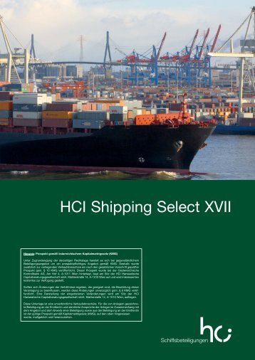 Kurzprospekt HCI Shipping Select XVII - FONDS professionell