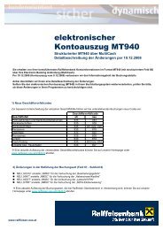 elektronischer Kontoauszug MT940 - Raiffeisen