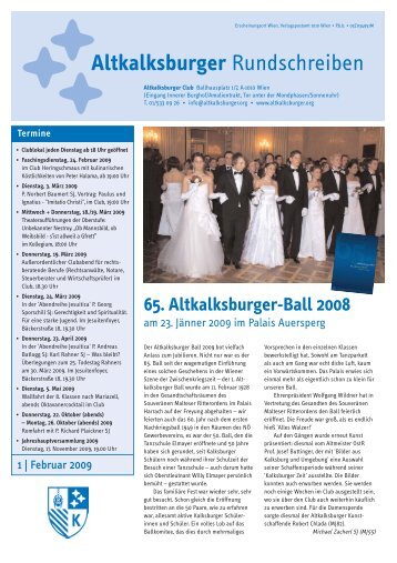 Rundschreiben 01/2009 - Altkalksburger Vereinigung