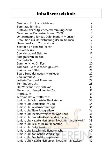 Ausgabe 2/10 Info-Journal des Zoo-Vereins - Zoo-Verein Münster