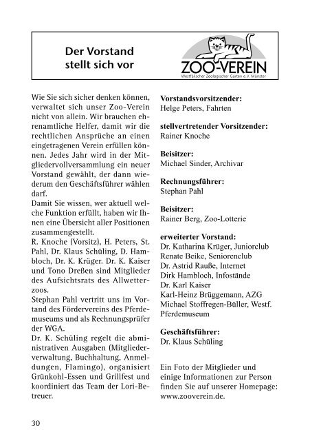 Ausgabe 2/10 Info-Journal des Zoo-Vereins - Zoo-Verein Münster