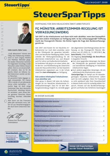 AAV Newsletter 07/09 - Steuertipps.de