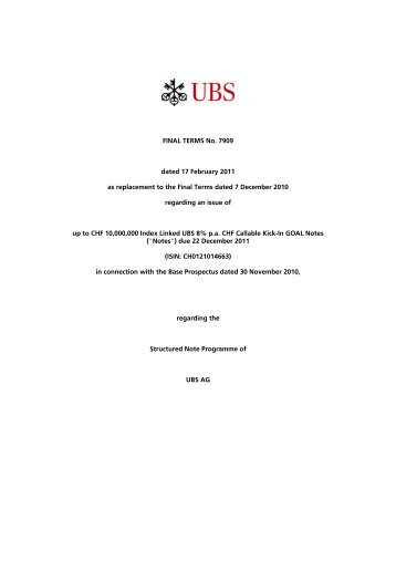 UBS 10% p.a. EUR Callable Kick-In GOAL (Index Basket)
