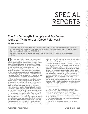 The Arm's-Length Principle and Fair Value ... - Corit Academic