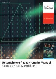 Unternehmensfinanzierung im Wandel. Rating als neuer Marktfaktor.