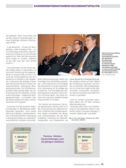 Ausgabe 05/2010 - Landesärztekammer Brandenburg