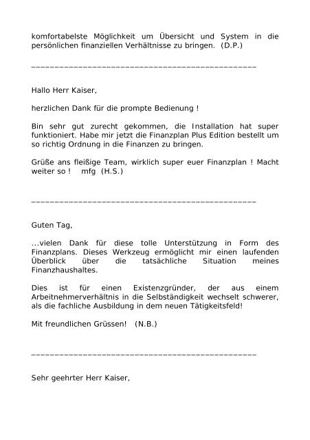 Anwenderstimmen und Feedbacks als PDF-Datei - Mein-finanzbrief.de