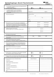 Betriebsanmeldefragebogen - Fleischerei-Berufsgenossenschaft