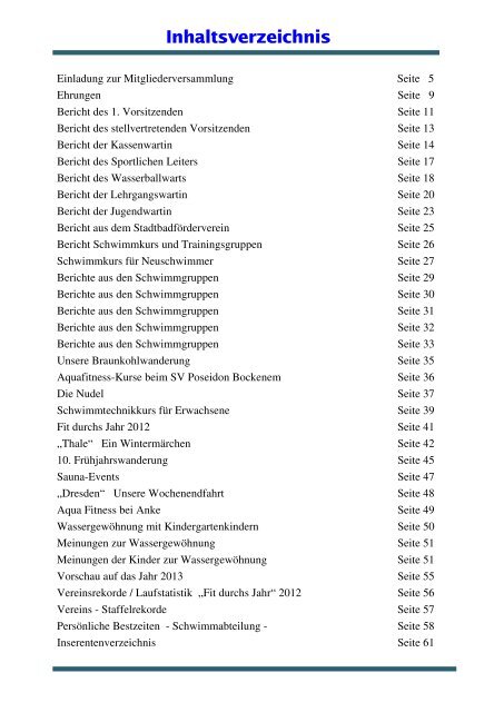 Club Nachrichten 2012 - SV Poseidon Bockenem e.V.