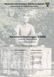 Kammermitteilungen 3/2006 - Steuerberaterkammer Sachsen-Anhalt