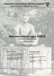 Kammermitteilungen 2/2012 - Steuerberaterkammer Sachsen-Anhalt