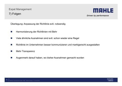 Internationale Entsendungen bei MAHLE