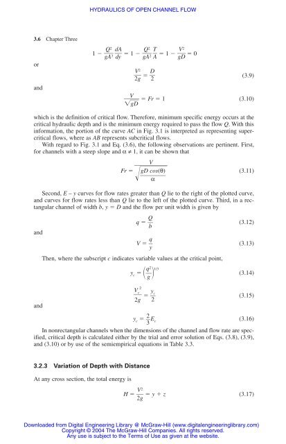 chapter 3 hydraulics of open channel flow