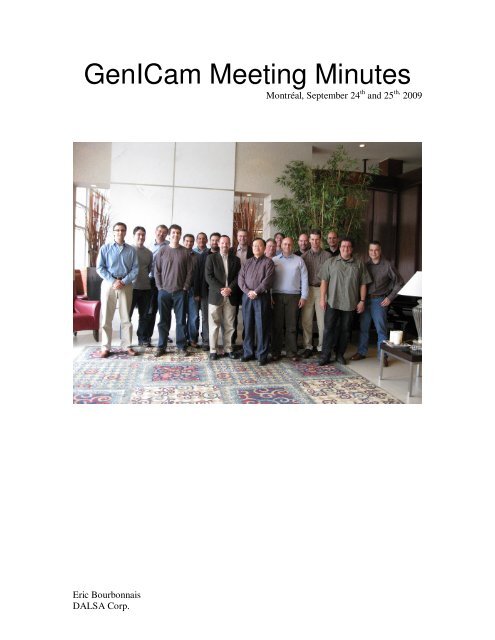 GenICam Meeting Minutes - EMVA