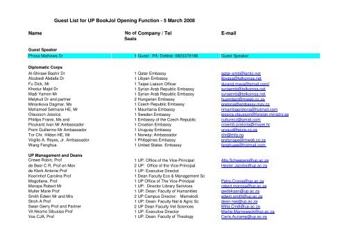 BookJol Guest List