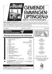 Wichtige Rufnummern der Gemeinde - Emmingen-Liptingen