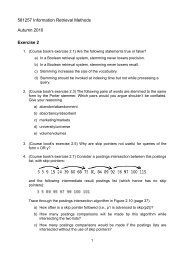 581257 Information Retrieval Methods Autumn 2010 Exercise 2