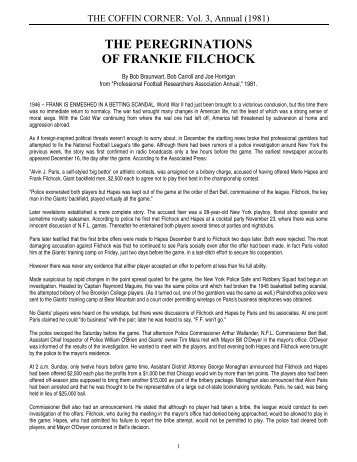 The Peregrinations of Frankie Filchock - Professional Football ...