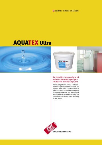 Aquatex Ultra Flyer.indd - Farbenfabrik Karl Bubenhofer AG