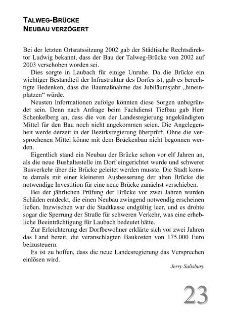 Ausgabe Nr. 17, März 2003 Für großen Unmut seitens ... - Laubach