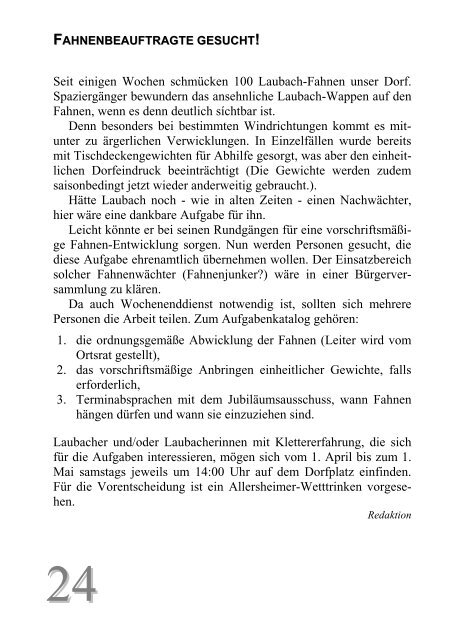 Ausgabe Nr. 17, März 2003 Für großen Unmut seitens ... - Laubach