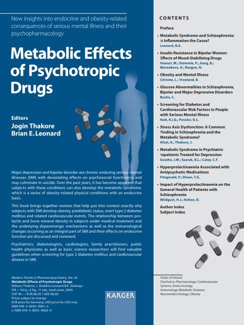 Metabolic Effects of Psychotropic Drugs - Karger