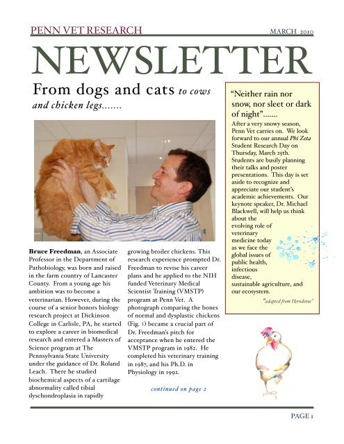 March 2010 newsletter - University of Pennsylvania School of ...